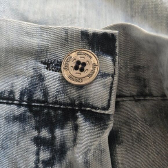 Duran Vintage 80s Acid Wash Pants Womens 28 x 31 Blue Chambray Beads Accents - Picture 12 of 13